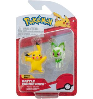 Pokemon Battle Figure - Sprigatito & Pikachu (5 cm)