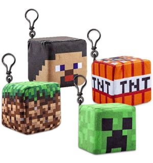 Keychain Minecraft (Pluschwurfel Mit Clip, Verschiedene Motive)