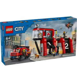 Lego City - Feuerwehrstation Mit Drehleiterfahrzeug