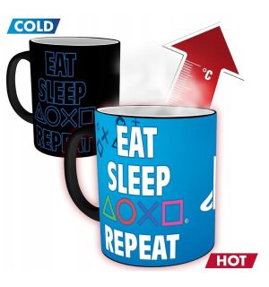 Tasse Playstation - Eat Sleep Repeat (Thermoeffekt)