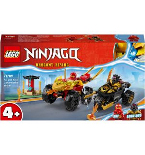 Lego Ninjago - Verfolgungsjagd Mit Kais Flitzer Und Ras' Motorrad