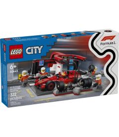 Lego City - F1 Boxenstopp mit Boxencrew und Ferrari Flitzer