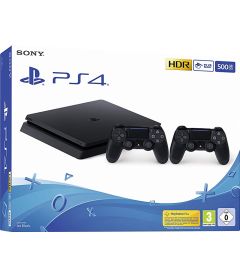 PS4 500GB Slim + 2 DualShock V2 Jet Black (D Chassis)