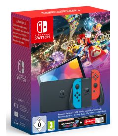 Nintendo Switch Oled + Mario Kart 8 Deluxe + 3 Month Online Subscription (Neon)