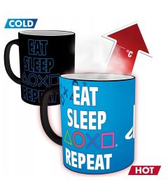 Tasse Playstation - Eat Sleep Repeat (Thermoeffekt)