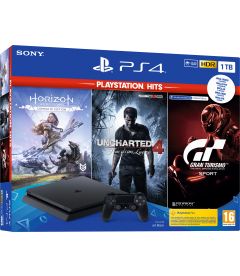 PS4 1TB Slim Ps Hits (Horizon Zero + Uncharted 4 + Gt Sport)